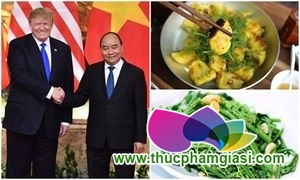 Tổng thống Mỹ ăn chả cá, su su xào trong bữa trưa với Thủ tướng Việt Nam